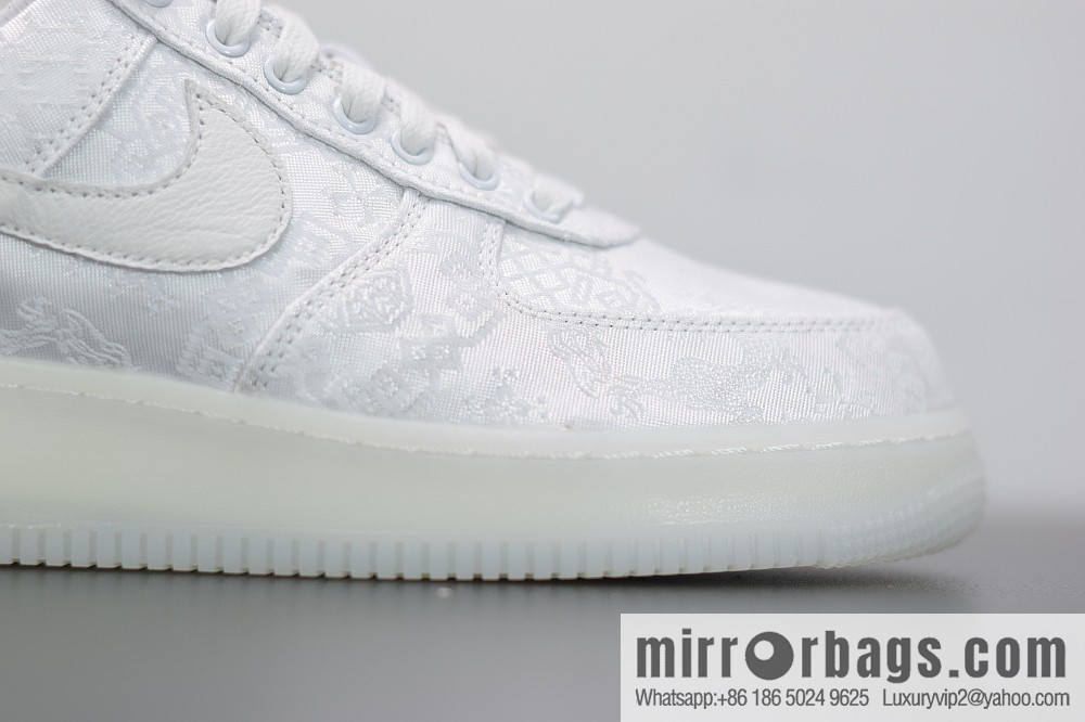 Clot x Nike Air Force 1 Premium AF1 pure white silk joint name Unisex same sneakers AO9286-100
