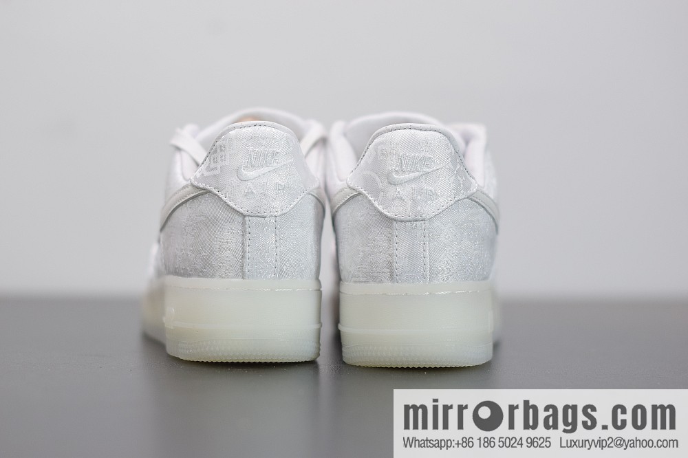 Clot x Nike Air Force 1 Premium AF1 pure white silk joint name Unisex same sneakers AO9286-100