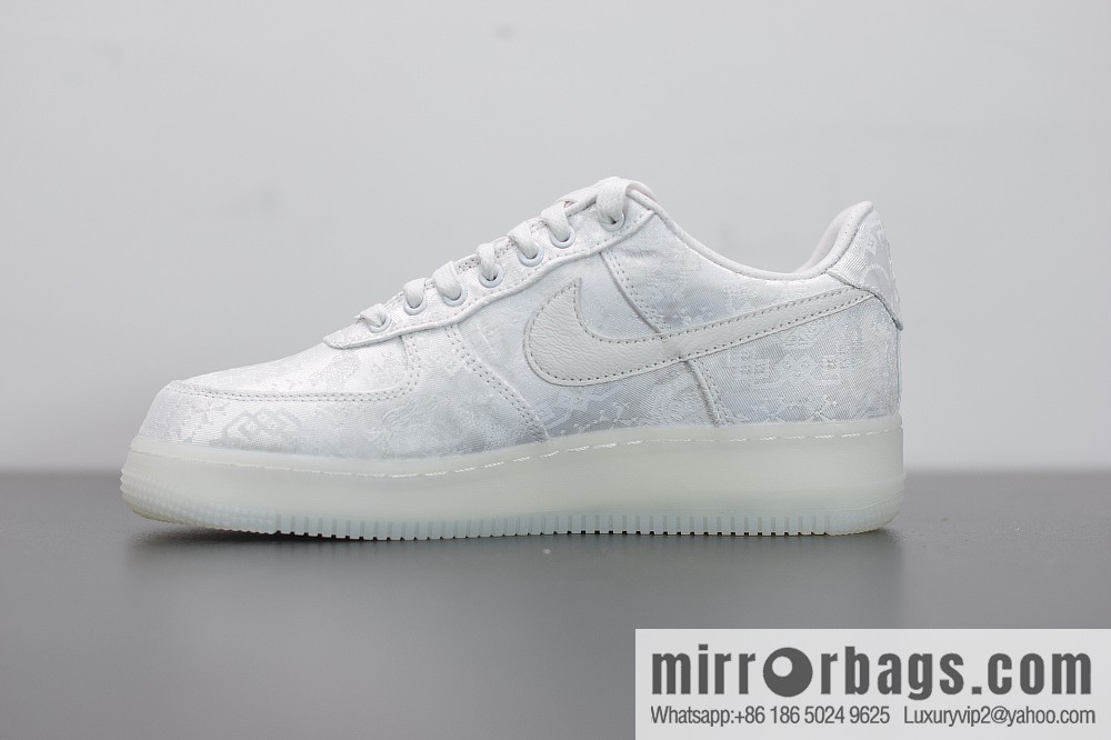 Clot x Nike Air Force 1 Premium AF1 pure white silk joint name Unisex same sneakers AO9286-100