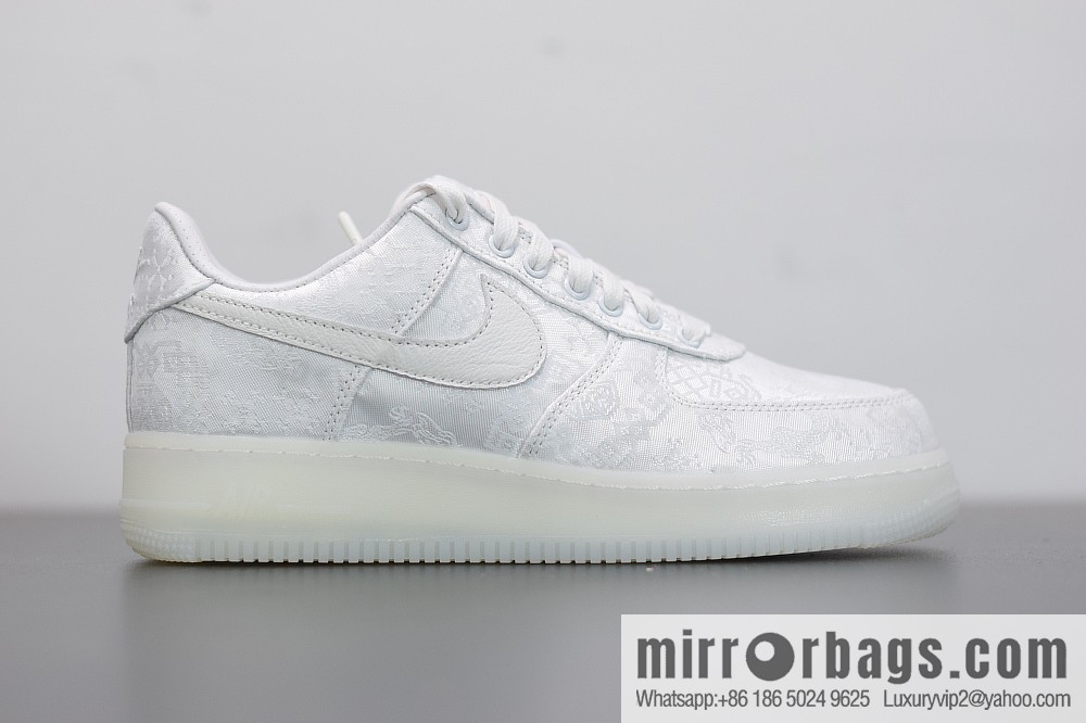Clot x Nike Air Force 1 Premium AF1 pure white silk joint name Unisex same sneakers AO9286-100