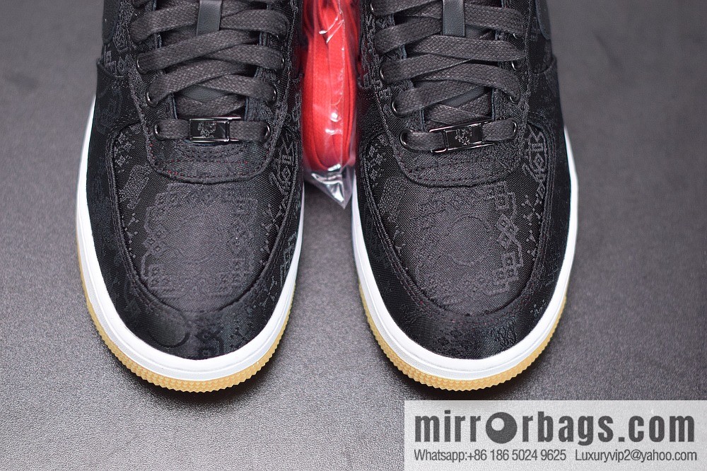 Clot x Nike Air Force 1 Premium AF1 black silk joint Unisex sneakers CZ3986-001