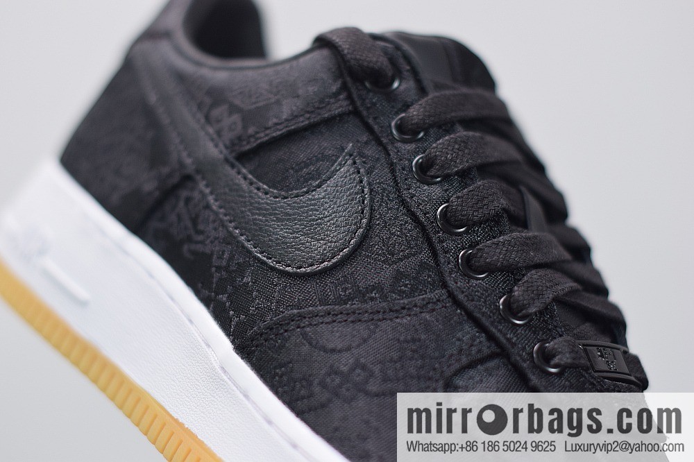 Clot x Nike Air Force 1 Premium AF1 black silk joint Unisex sneakers CZ3986-001