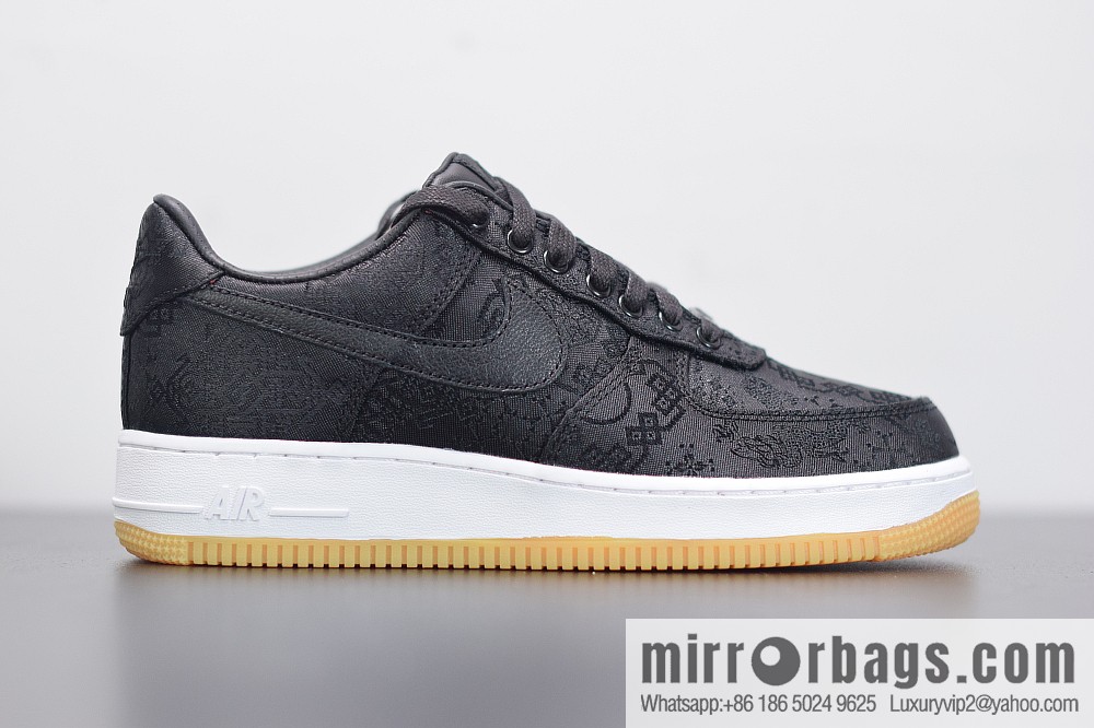 Clot x Nike Air Force 1 Premium AF1 black silk joint Unisex sneakers CZ3986-001
