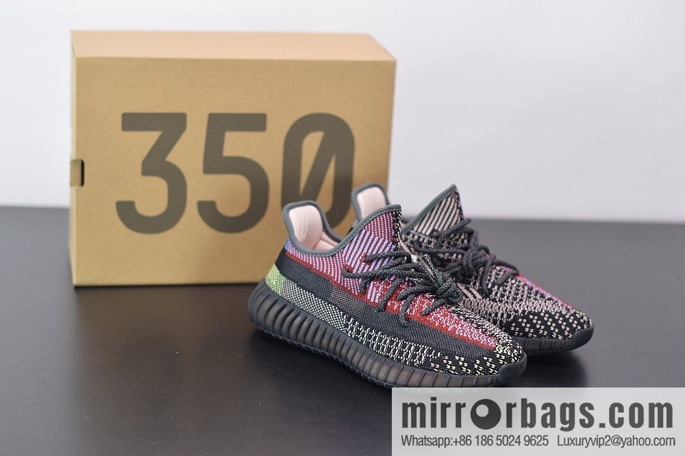 Yeezy Boost 350V2 black rainbow angel yechei coconut sports running shoes, official item number: FW5190