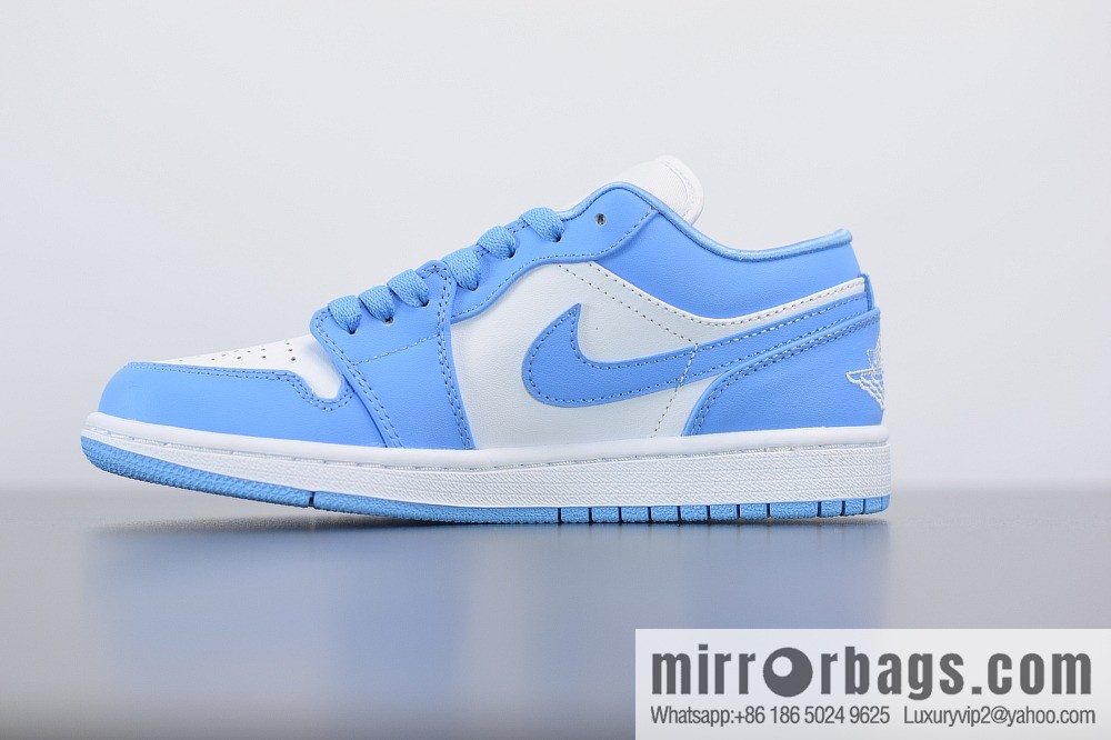 D09D3 Verified AJ1 LOW North Carolina Blue Low Top Unisex Casual Sneakers AO9944-441