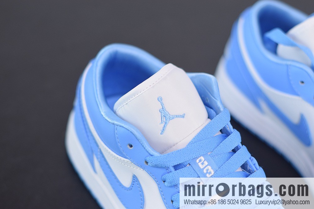 D09D3 Verified AJ1 LOW North Carolina Blue Low Top Unisex Casual Sneakers AO9944-441