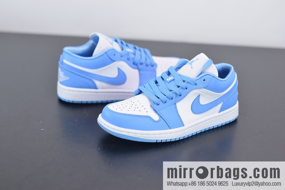 D09D3 Verified AJ1 LOW North Carolina Blue Low Top Unisex Casual Sneakers AO9944-441