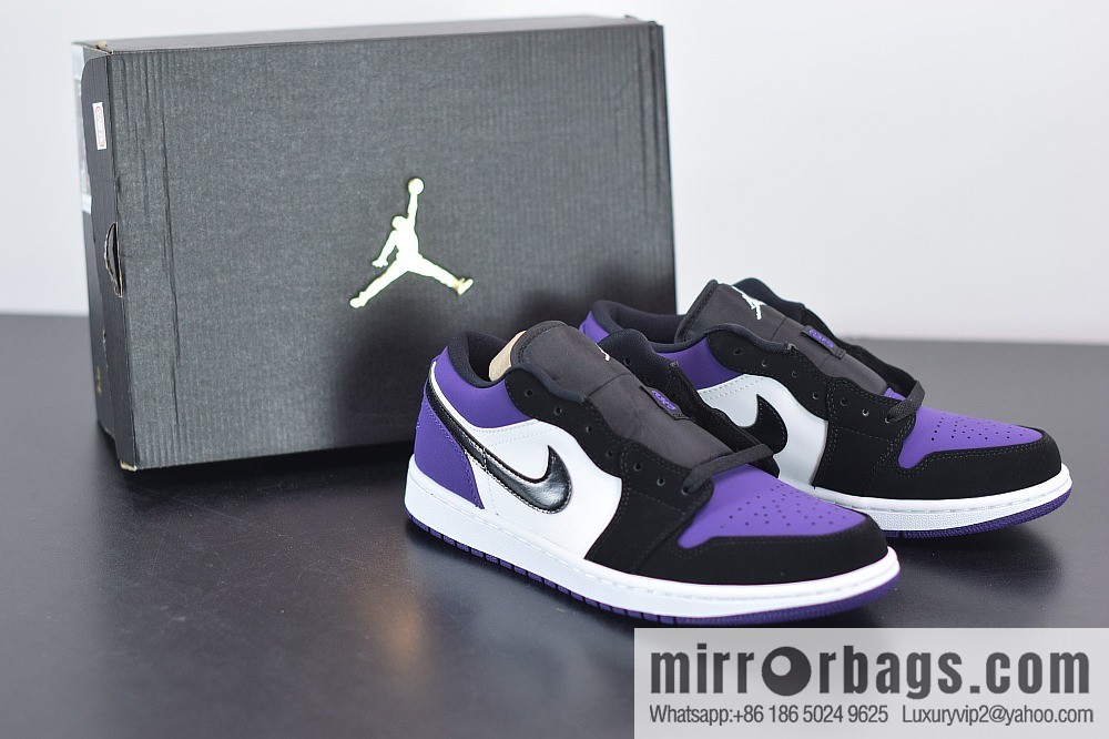 D09D3 tested version aj1 Low black purple low help casual sneakers 553558-125