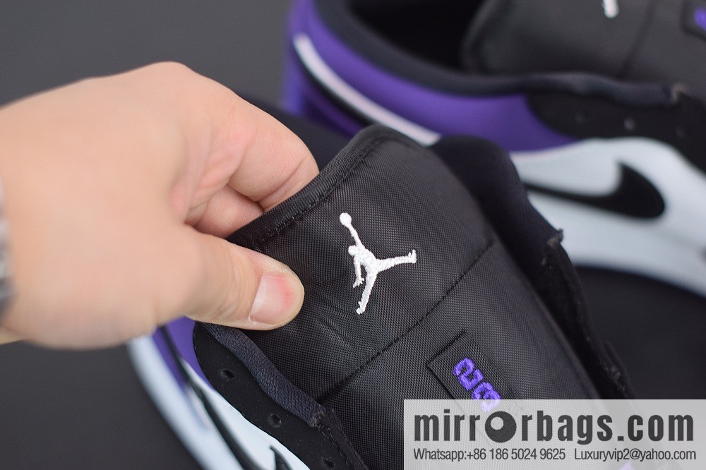D09D3 tested version aj1 Low black purple low help casual sneakers 553558-125