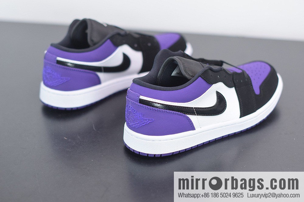 D09D3 tested version aj1 Low black purple low help casual sneakers 553558-125