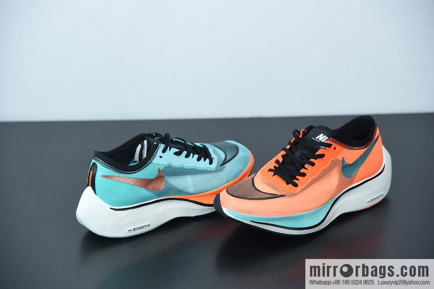 Nk Zoom X Vaporfly Next% Marathon, translucent, mesh, blue and orange mandarin duck sneakers SKU: CD4553-300