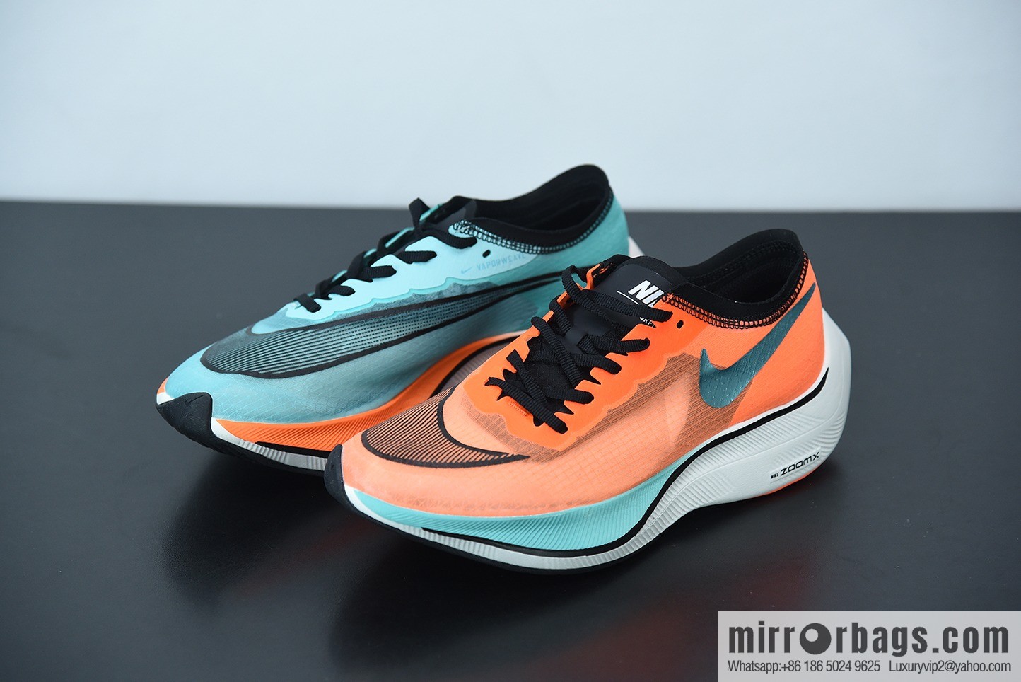 Nk Zoom X Vaporfly Next% Marathon, translucent, mesh, blue and orange mandarin duck sneakers SKU: CD4553-300