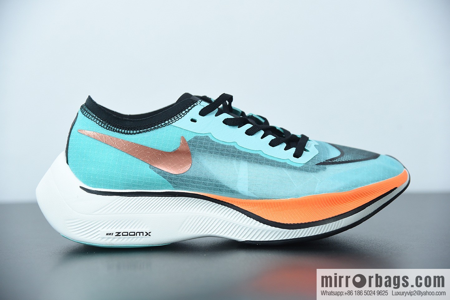 Nk Zoom X Vaporfly Next% Marathon, translucent, mesh, blue and orange mandarin duck sneakers SKU: CD4553-300