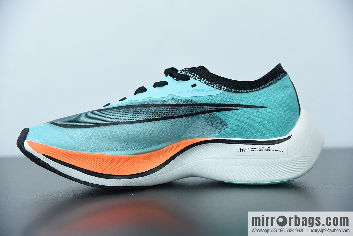 Nk Zoom X Vaporfly Next% Marathon, translucent, mesh, blue and orange mandarin duck sneakers SKU: CD4553-300