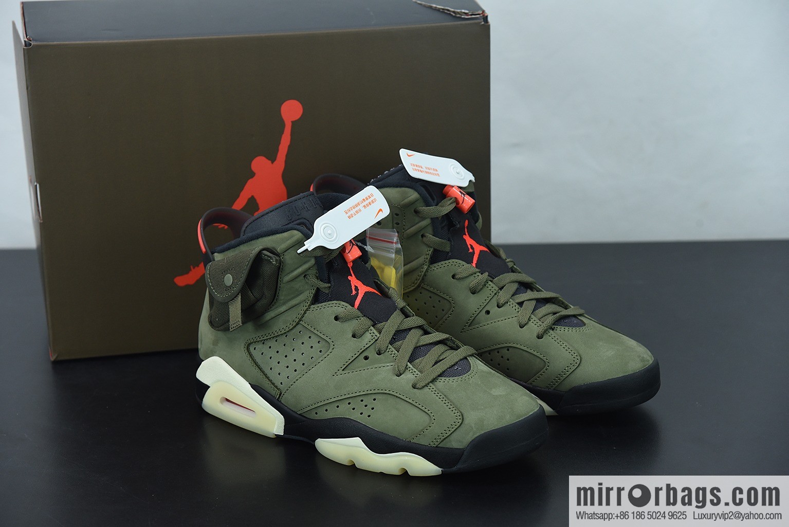 Travis Scott x Air Jordan 6 AJ6 TS joint, pocket army green luminous sole, basketball shoes, item number: CN1084-200