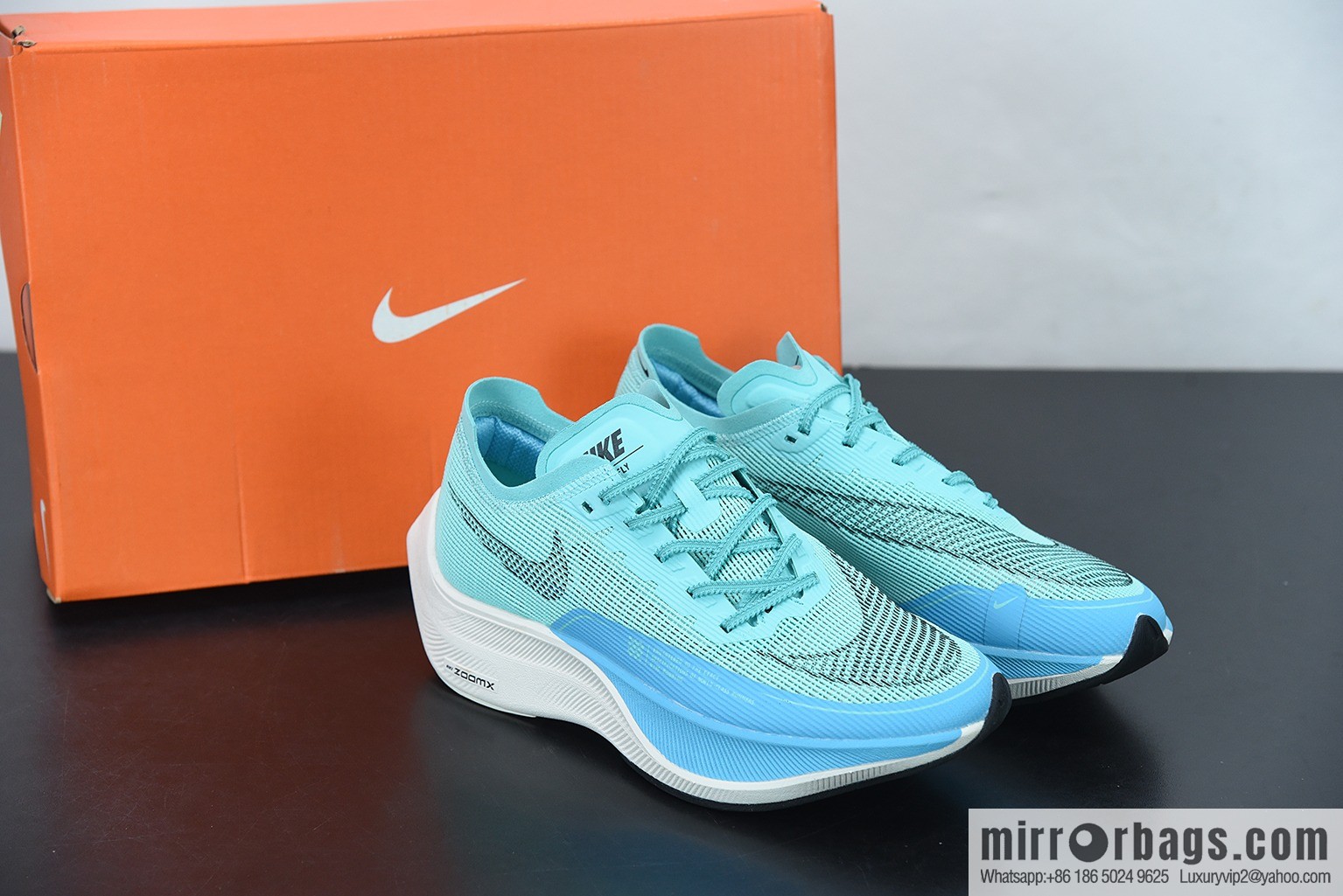 Nk ZoomX Vaporfly NEXT% 2 marathon knit breathable sports shoes, blue, item number: CU4111-300