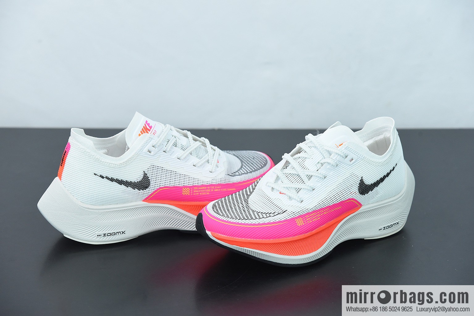 Nk ZoomX Vaporfly NEXT% 2 marathon knit breathable sports shoes, white powder, item number: DJ5457-100