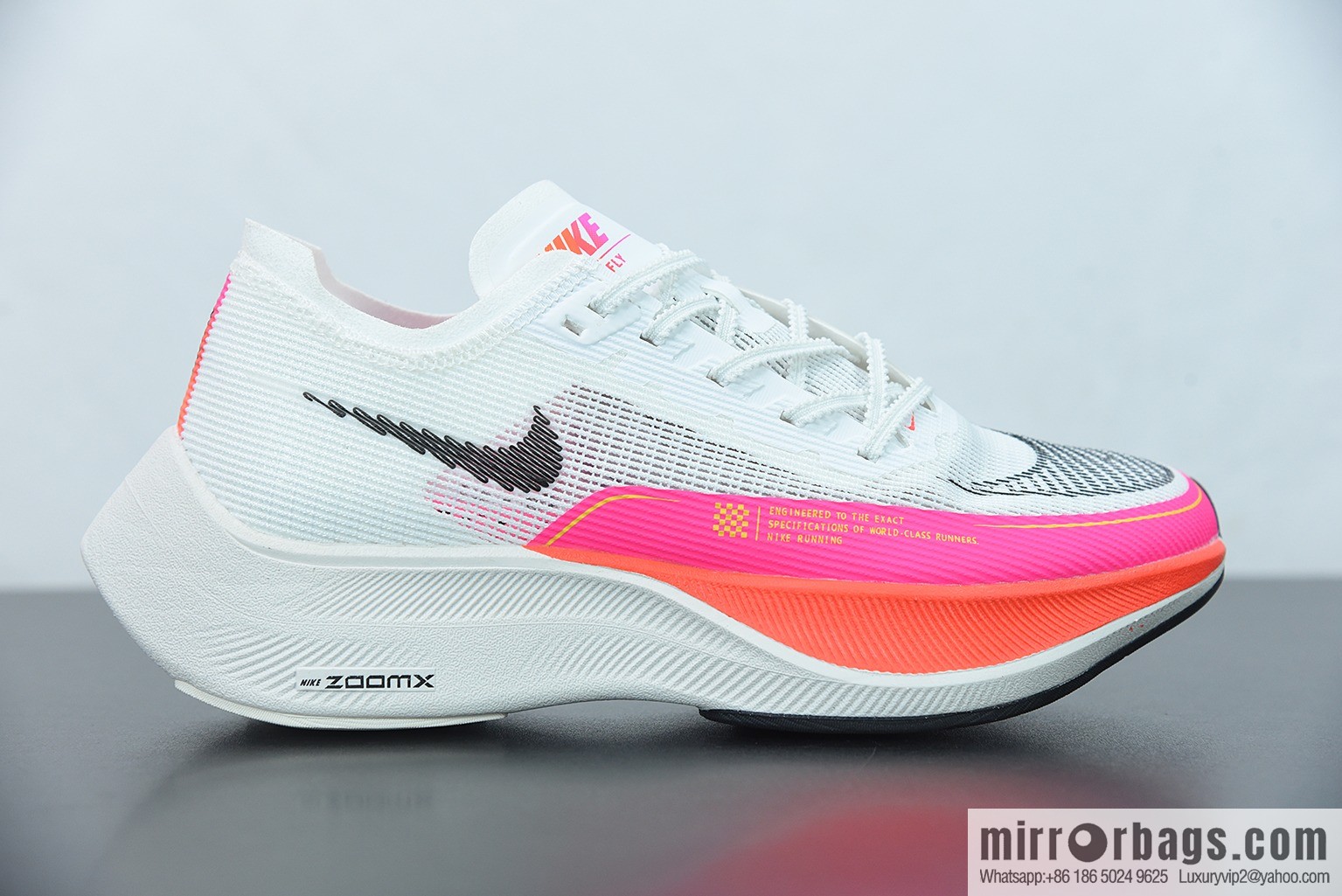 Nk ZoomX Vaporfly NEXT% 2 marathon knit breathable sports shoes, white powder, item number: DJ5457-100