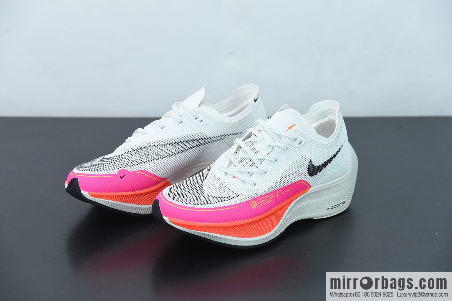 Nk ZoomX Vaporfly NEXT% 2 marathon knit breathable sports shoes, white powder, item number: DJ5457-100
