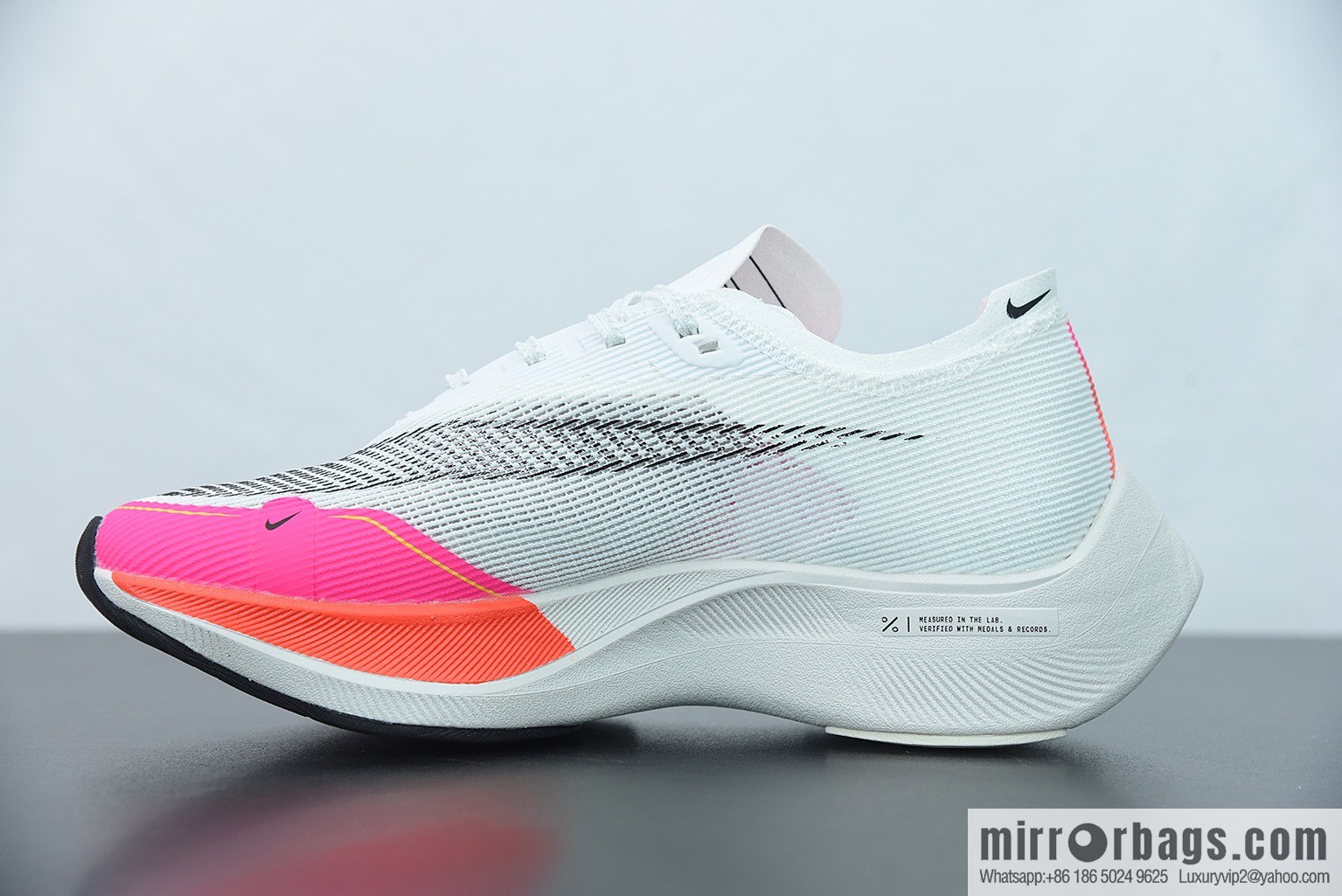Nk ZoomX Vaporfly NEXT% 2 marathon knit breathable sports shoes, white powder, item number: DJ5457-100