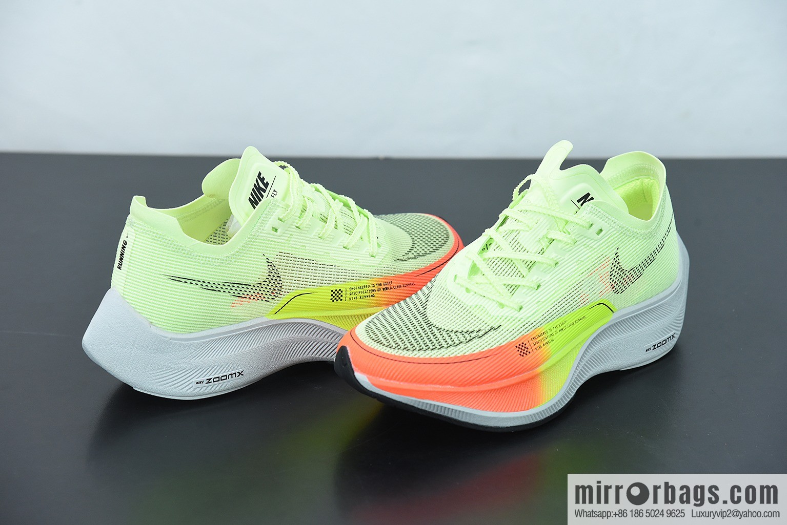 Nk ZoomX Vaporfly NEXT% 2 marathon knit breathable sports shoes, yellow orange, item number: CU4111-700