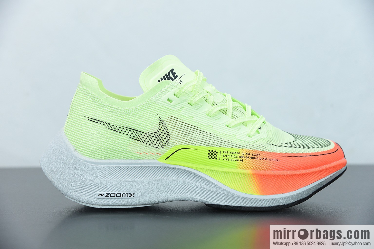 Nk ZoomX Vaporfly NEXT% 2 marathon knit breathable sports shoes, yellow orange, item number: CU4111-700