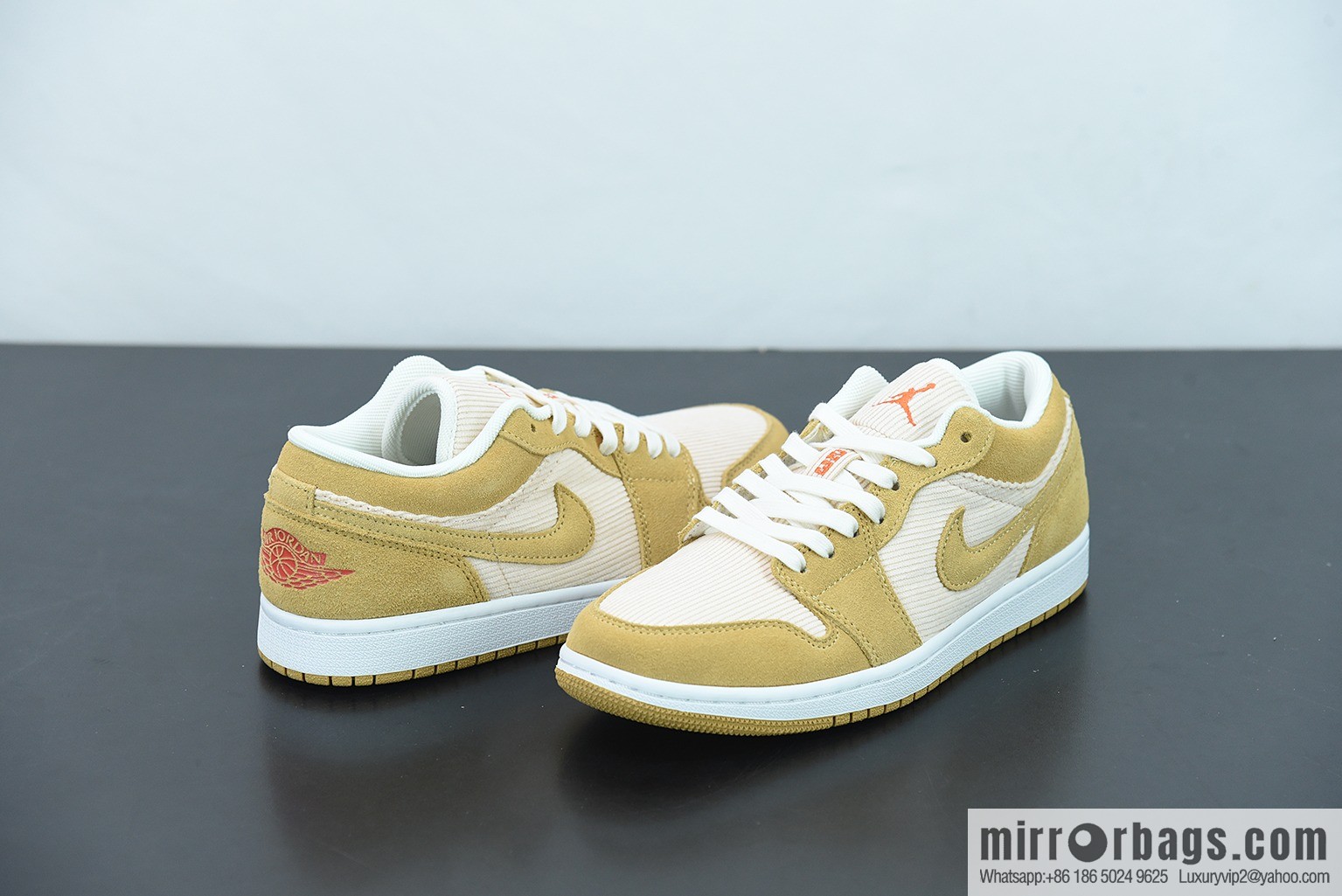 Air Jordan 1 AJ1 low beige yellow corduroy low-top basketball shoes item number: DH7820-700