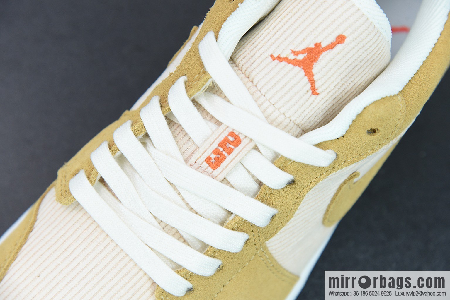 Air Jordan 1 AJ1 low beige yellow corduroy low-top basketball shoes item number: DH7820-700