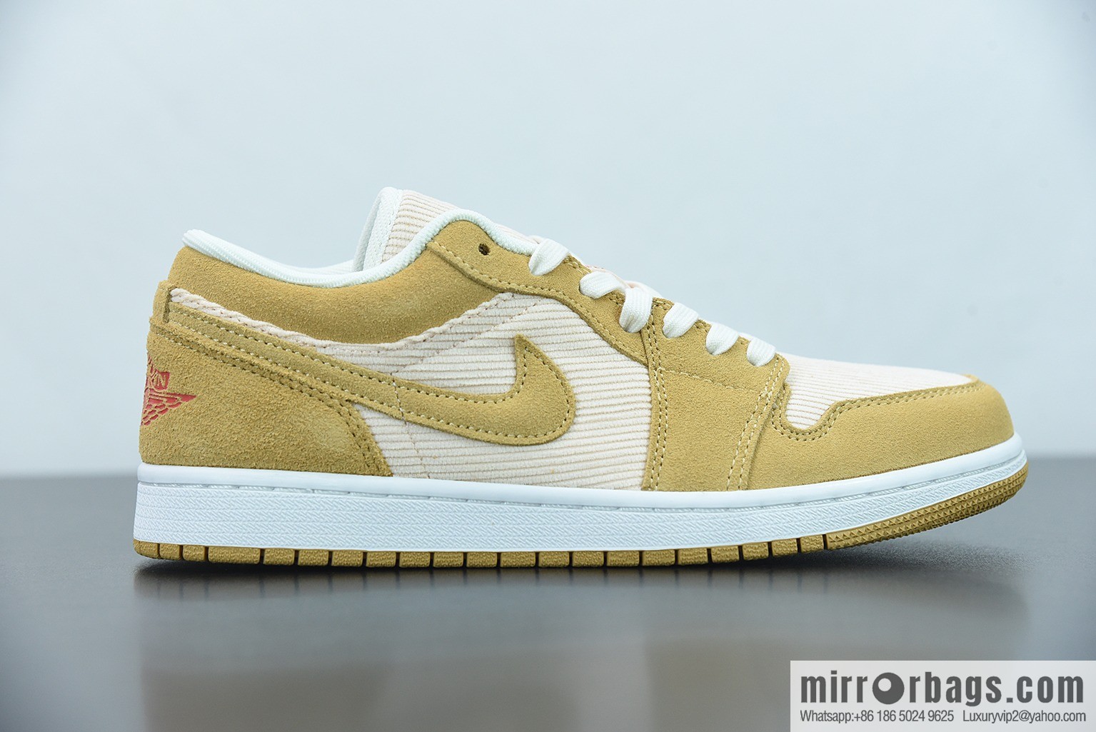 Air Jordan 1 AJ1 low beige yellow corduroy low-top basketball shoes item number: DH7820-700
