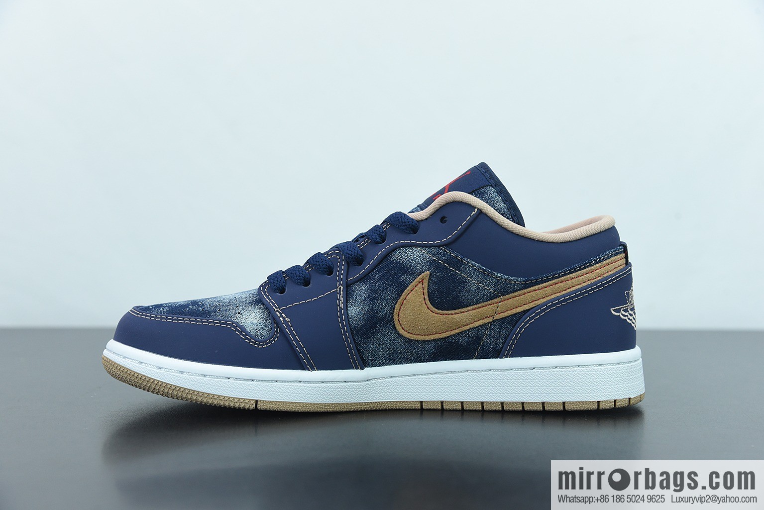 Air Jordan 1 Low AJ1 Joe 1 dark blue denim, low-top cultural leisure sports shoes, item number: DH1259-400