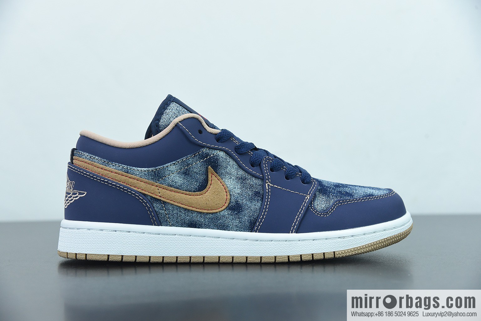 Air Jordan 1 Low AJ1 Joe 1 dark blue denim, low-top cultural leisure sports shoes, item number: DH1259-400
