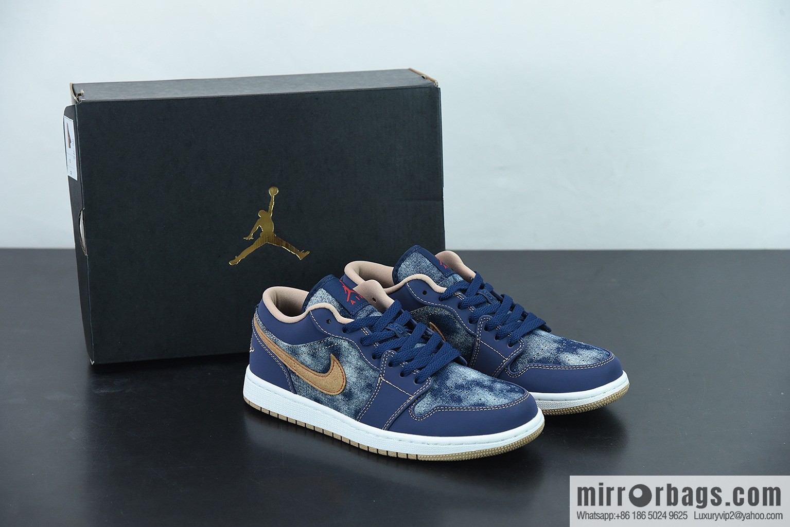 Air Jordan 1 Low AJ1 Joe 1 dark blue denim, low-top cultural leisure sports shoes, item number: DH1259-400