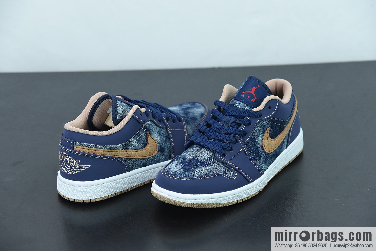 Air Jordan 1 Low AJ1 Joe 1 dark blue denim, low-top cultural leisure sports shoes, item number: DH1259-400