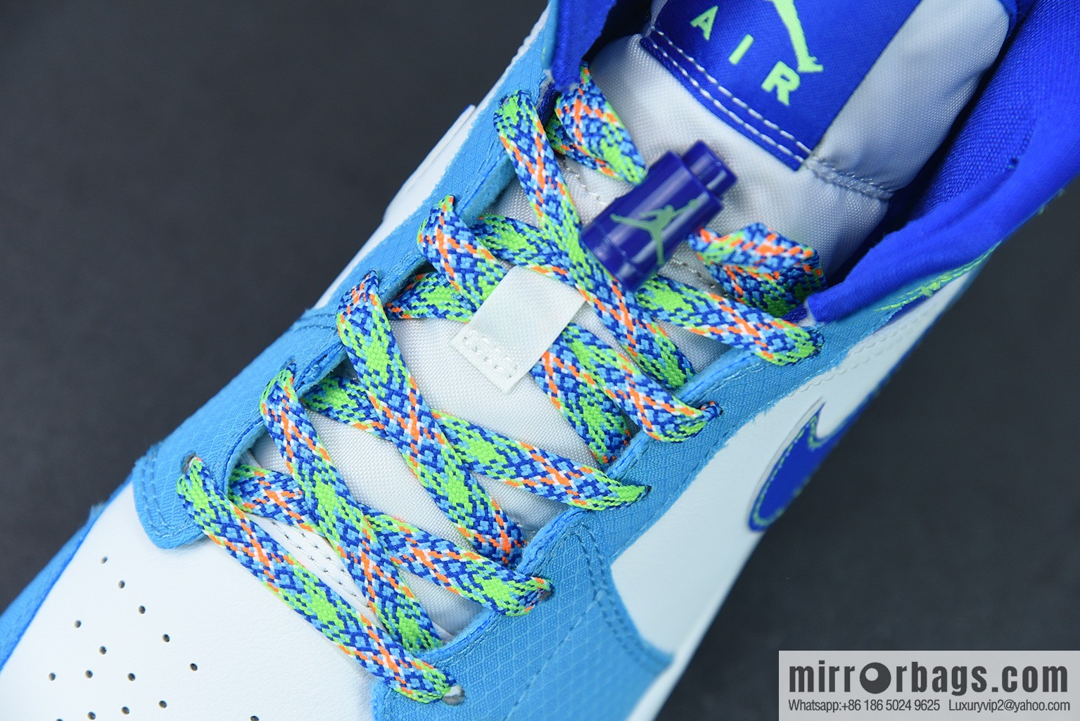 Air Jordan 1 Mid AJ1 Joe 1 blue and green middle help cultural basketball shoes, item number: DA8010-400