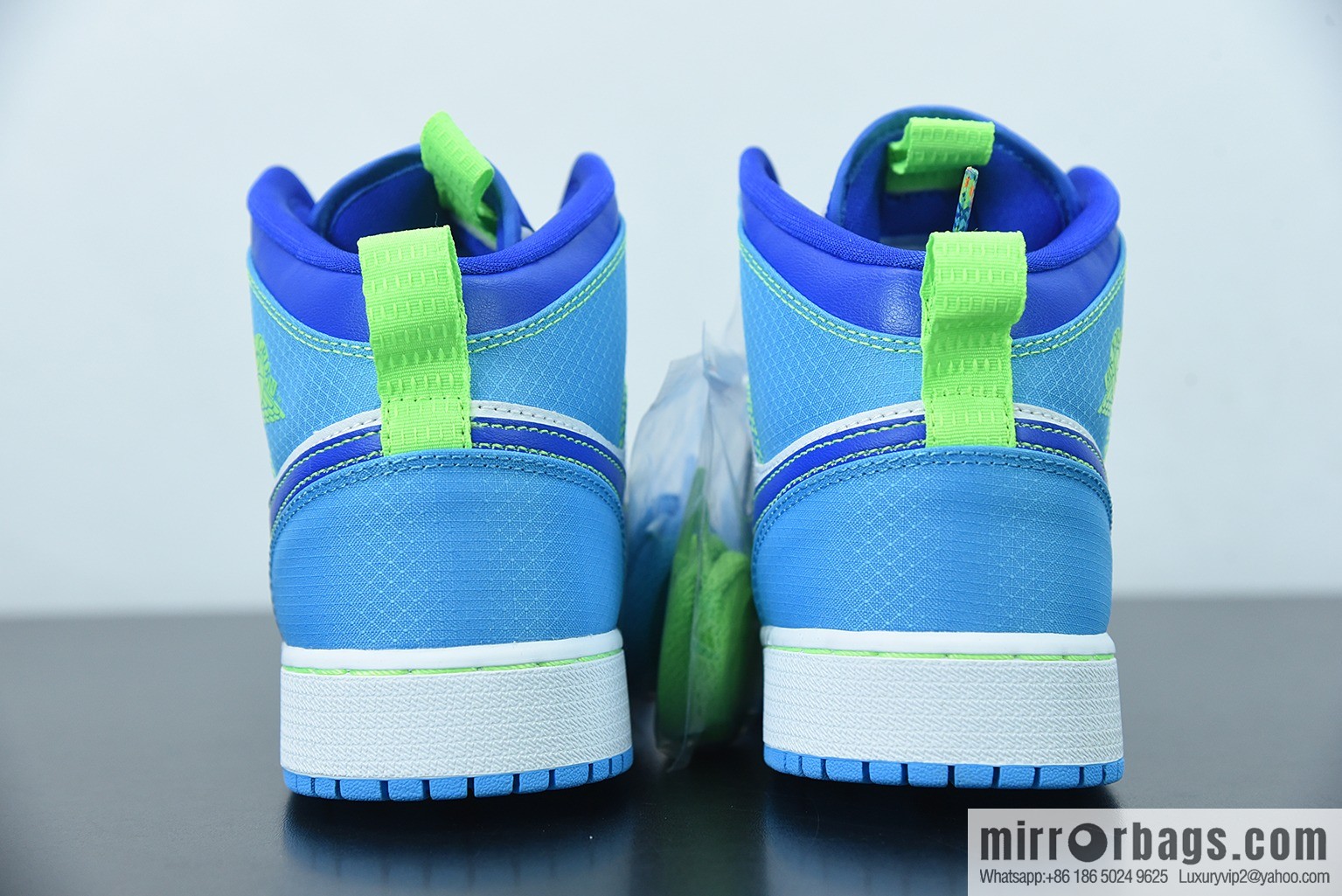 Air Jordan 1 Mid AJ1 Joe 1 blue and green middle help cultural basketball shoes, item number: DA8010-400