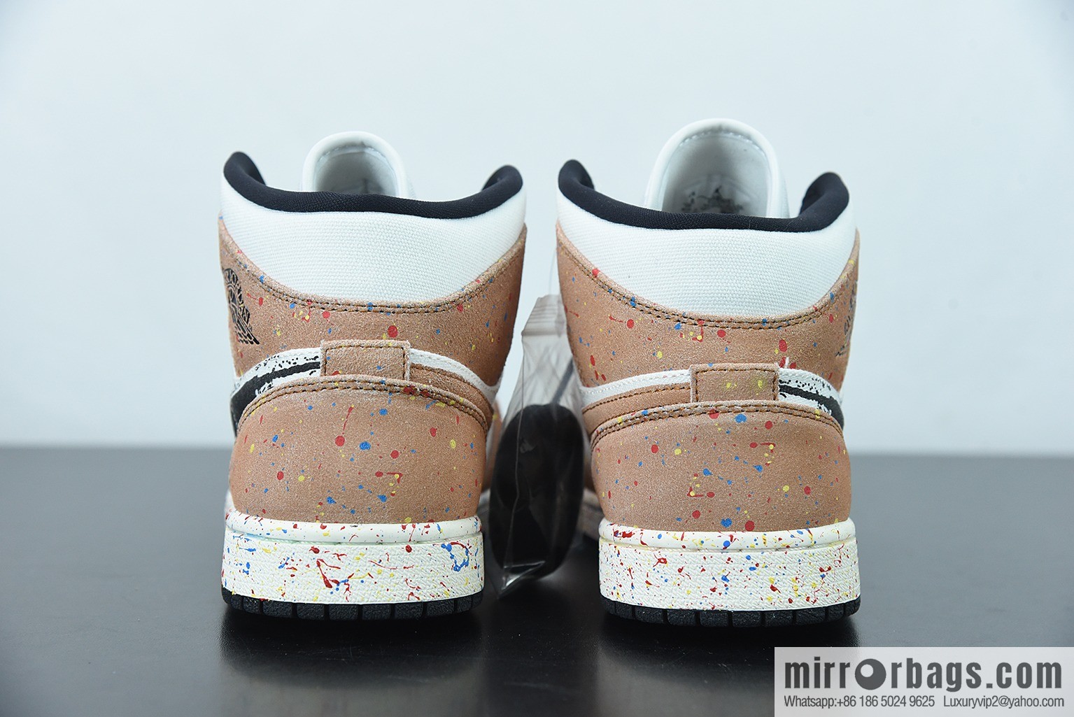 Air Jordan 1 Mid AJ1 Joe 1 watercolor ink fluorescent, Zhongbang basketball shoes, item number: DA8005-100