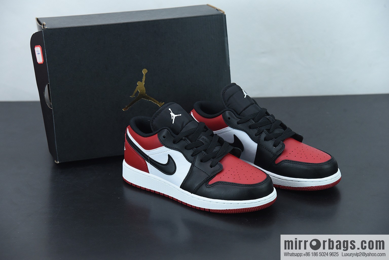 Air Jordan1 Low 2021 Black Toe 2021AJ1LOW New Black and Red Unisex The same casual low-top sneakers 553558 612