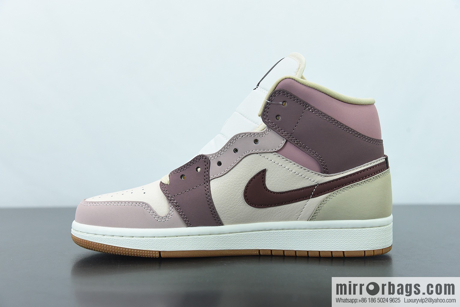 Air Jordan AJ1 Mid Gang, Red Bean Milk Tea Mid Gang Cultural Basketball Shoes, Item Number: DO7440-821