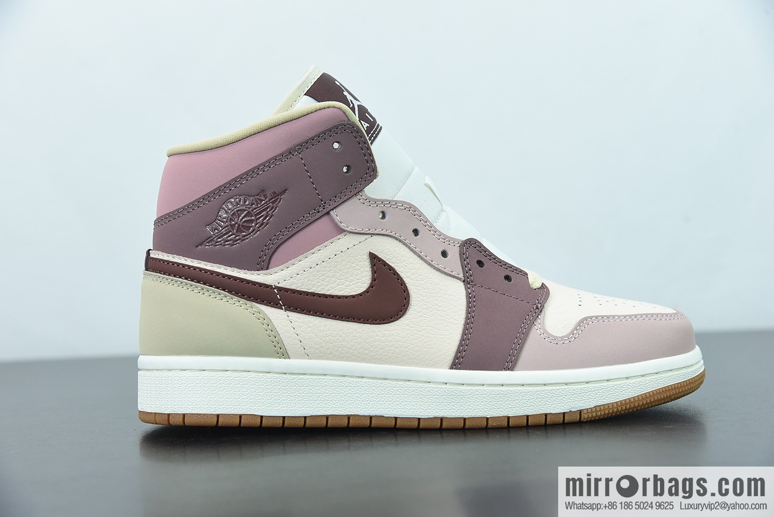 Air Jordan AJ1 Mid Gang, Red Bean Milk Tea Mid Gang Cultural Basketball Shoes, Item Number: DO7440-821