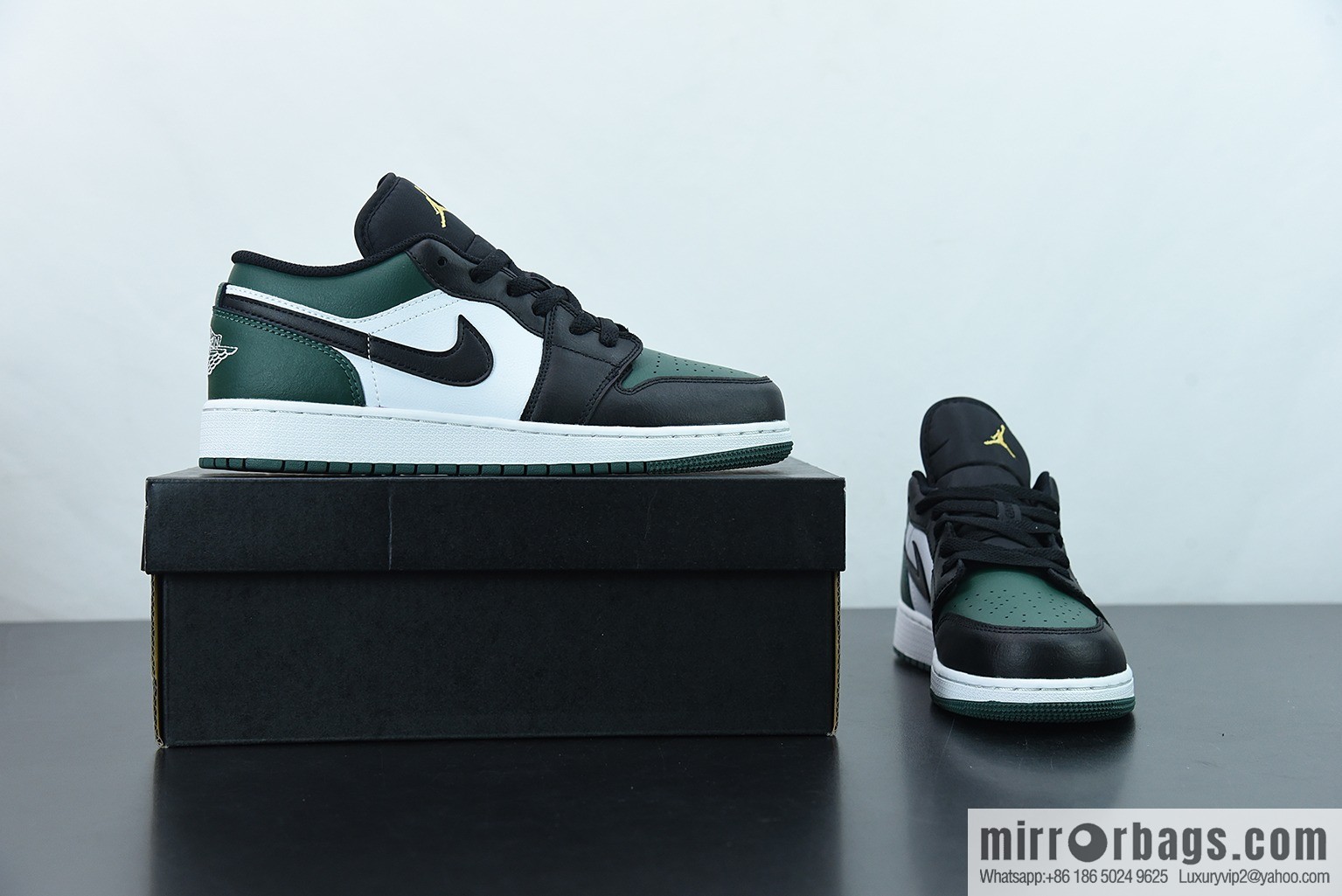 Air Jordan 1 Low black and green toes AJ1 Joe 1 low-top cultural basketball shoes, item number: 553558-371