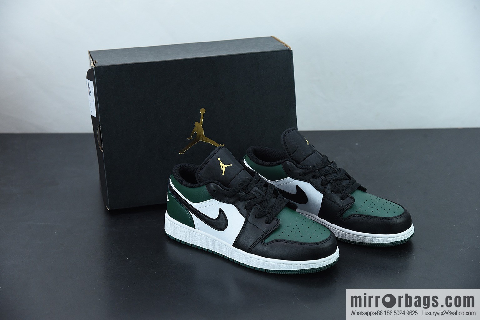 Air Jordan 1 Low black and green toes AJ1 Joe 1 low-top cultural basketball shoes, item number: 553558-371