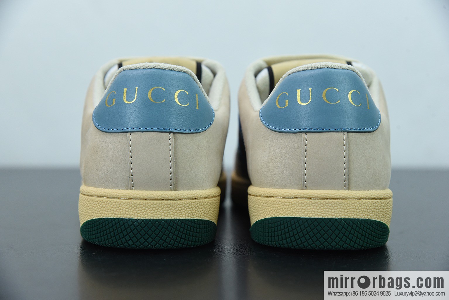 Gucci 2022 early spring the latest rhinestone models Distressed Screener sneakers Gucci small dirty shoes