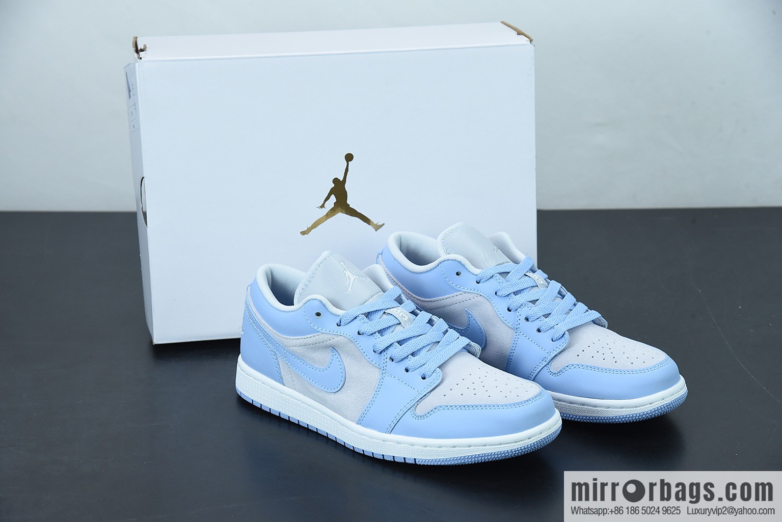 Air Jordan 1 Low AJ1 Joe 1 University blue ice blue gray, low-top casual board shoes, item number: DC0774-050