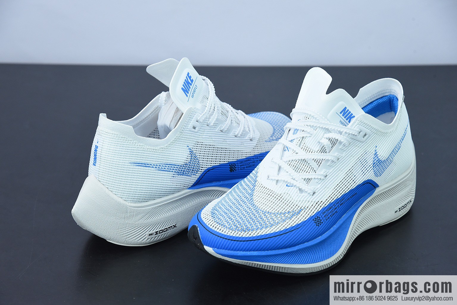 Nk ZoomX Vaporfly NEXT% 2 marathon knit breathable sports shoes, white and blue CU4111-102