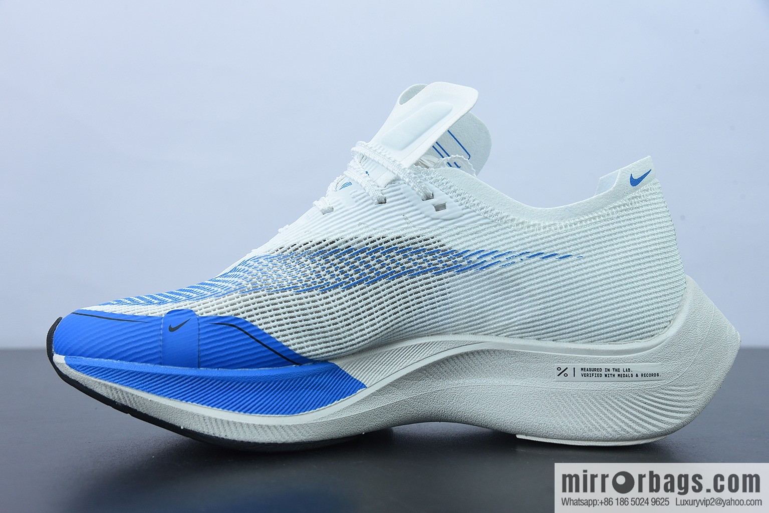 Nk ZoomX Vaporfly NEXT% 2 marathon knit breathable sports shoes, white and blue CU4111-102