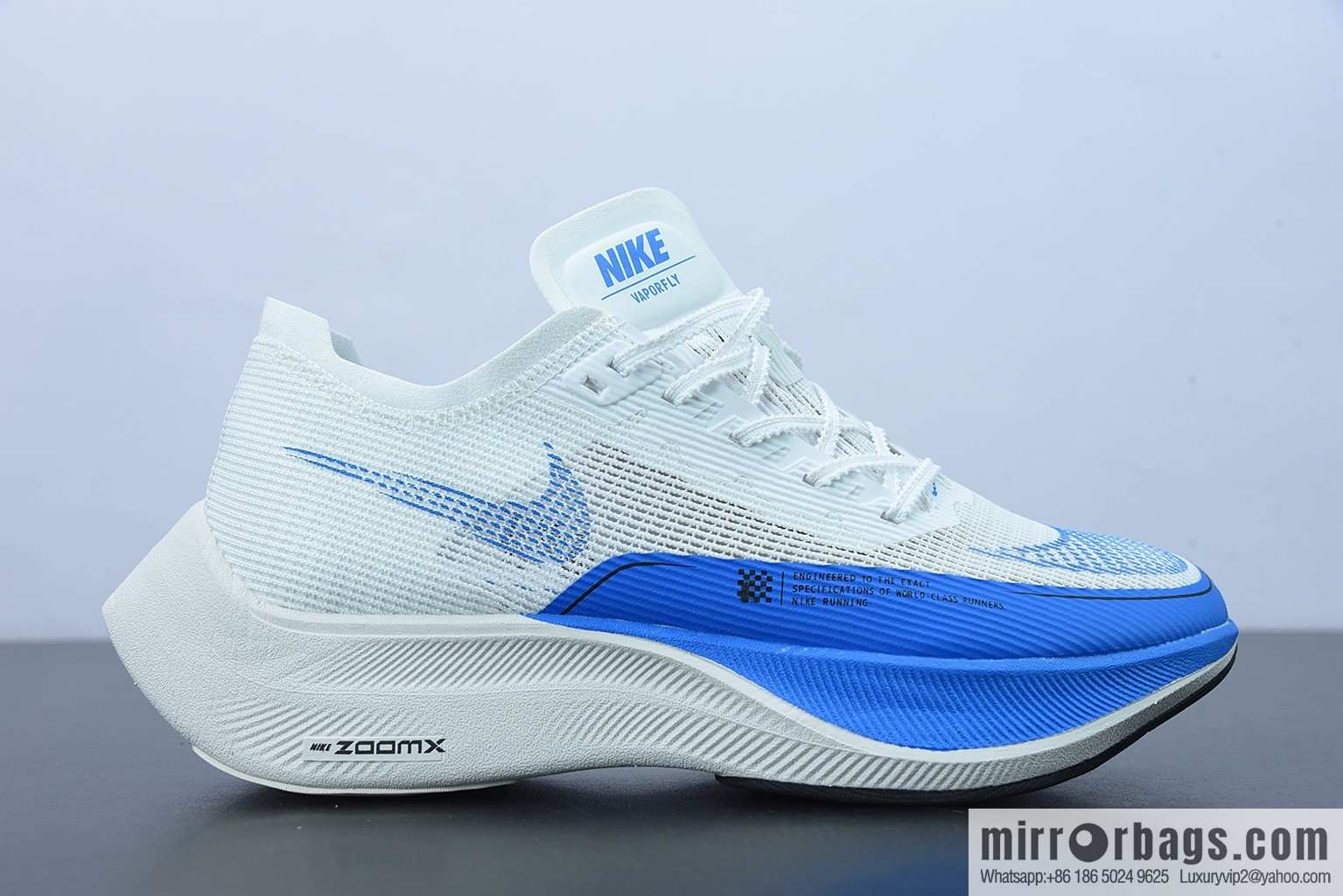 Nk ZoomX Vaporfly NEXT% 2 marathon knit breathable sports shoes, white and blue CU4111-102