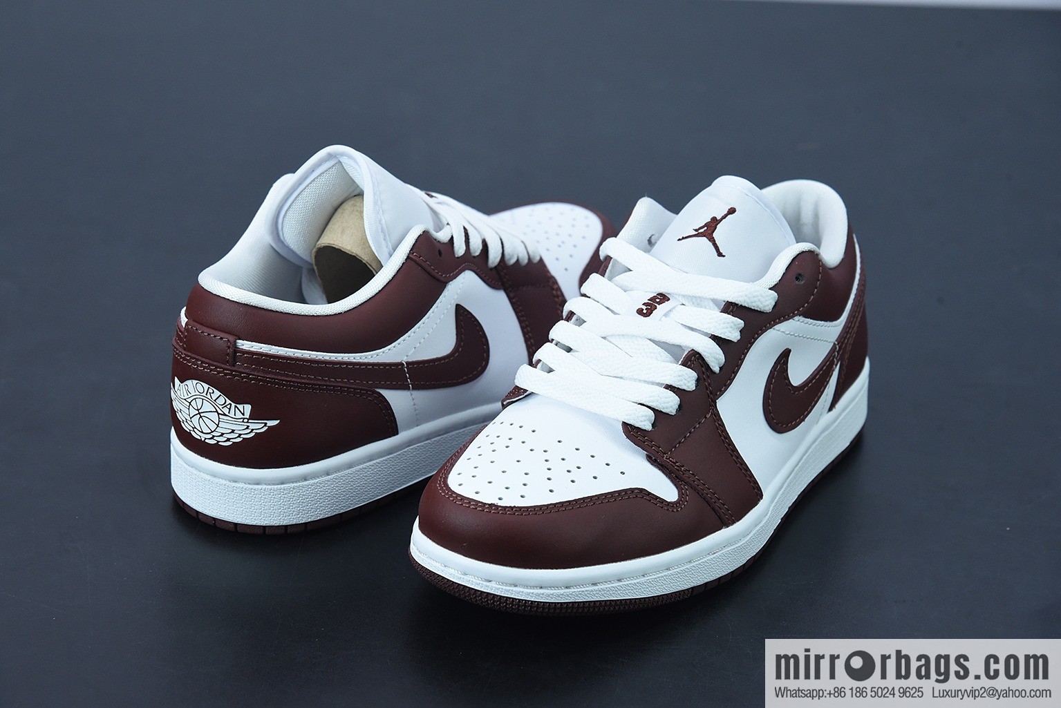 0D9D3 inspected version AJ1 Low Joe 1 burgundy white, low top basketball shoes DC0774-116