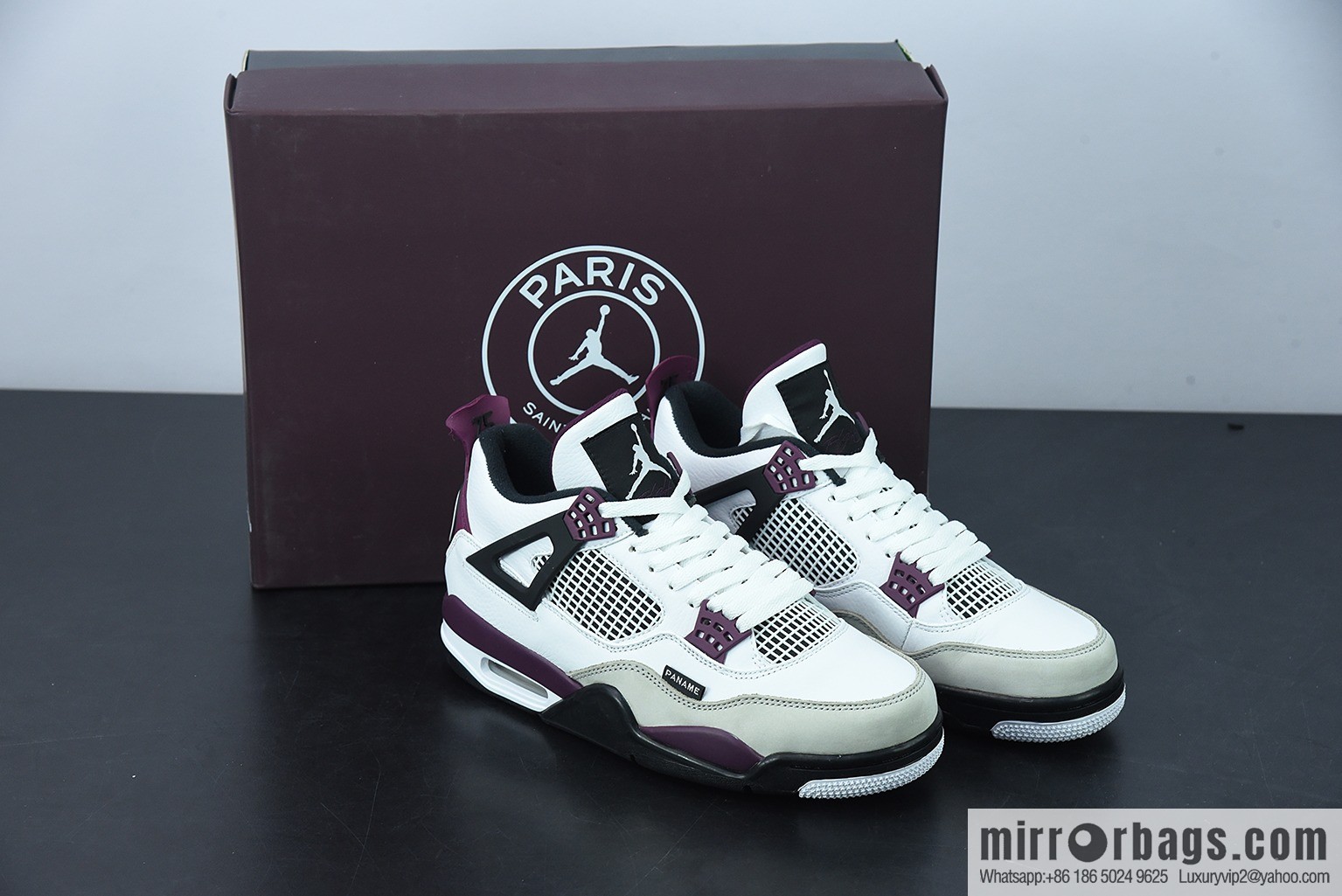 AJ4 Jordan 4th generation basketball shoes/burgundy white Paris, Saint-Germain joint men's sneakers item number: CZ5624-100