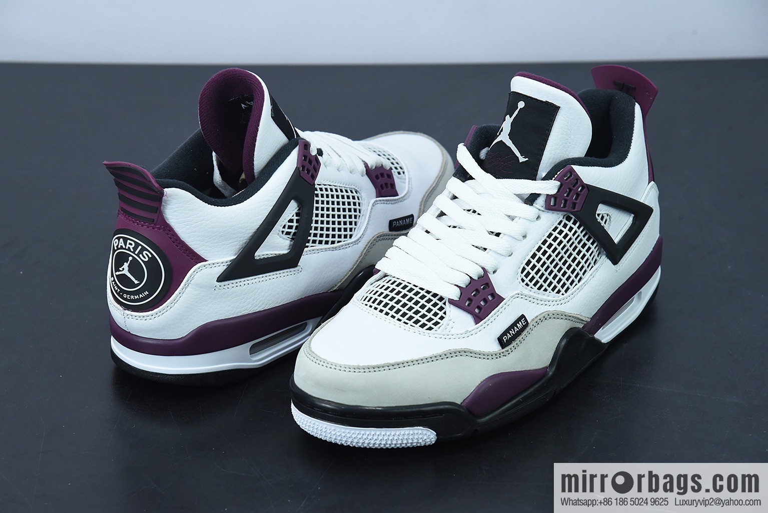 AJ4 Jordan 4th generation basketball shoes/burgundy white Paris, Saint-Germain joint men's sneakers item number: CZ5624-100