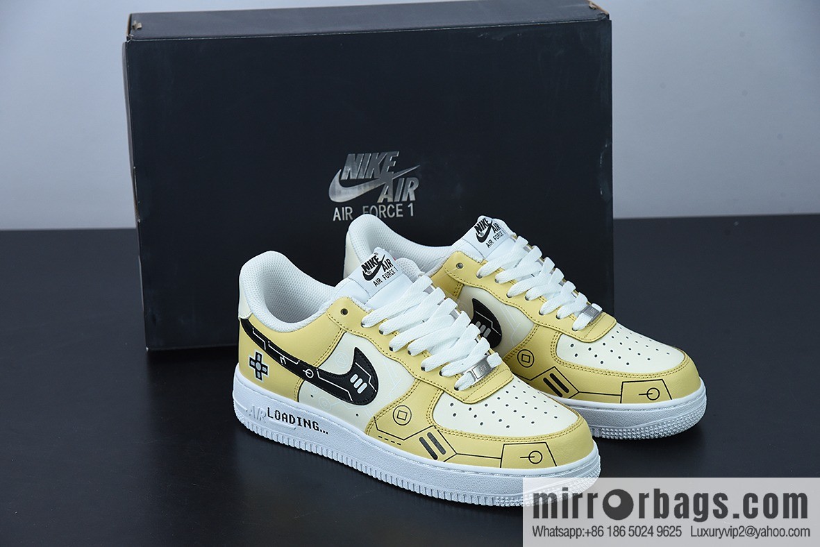 NK Air Force 1 Low PS5 video game black and white yellow, item number CW2288-113 Air Force One low-top versatile casual sports shoes